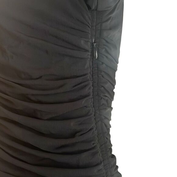 A.L.C. Black Ruched Bodycon Mini Dress Long Sleeve Halter Neck Medium $495 NWT - Picture 8 of 16